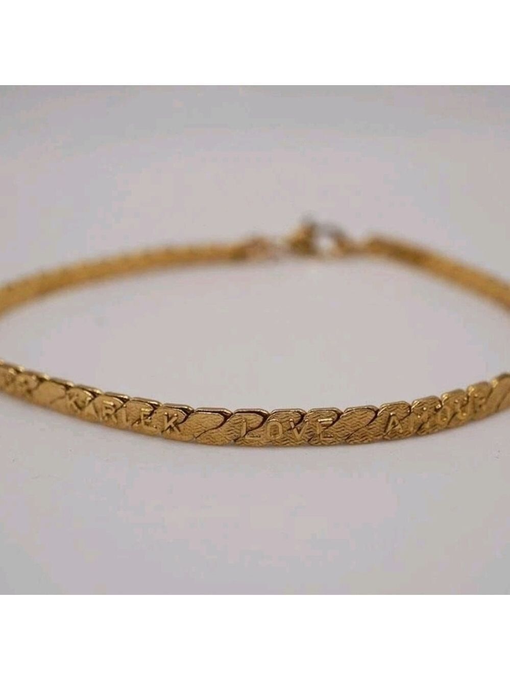 Elegant Plated Gold Love Languages Everyday 7.25in Bracelet Unique Casual